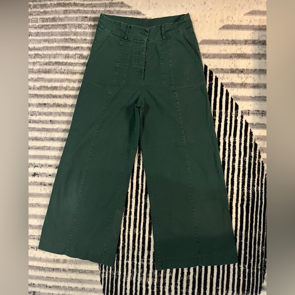 Loup wide leg green trousers. Size L